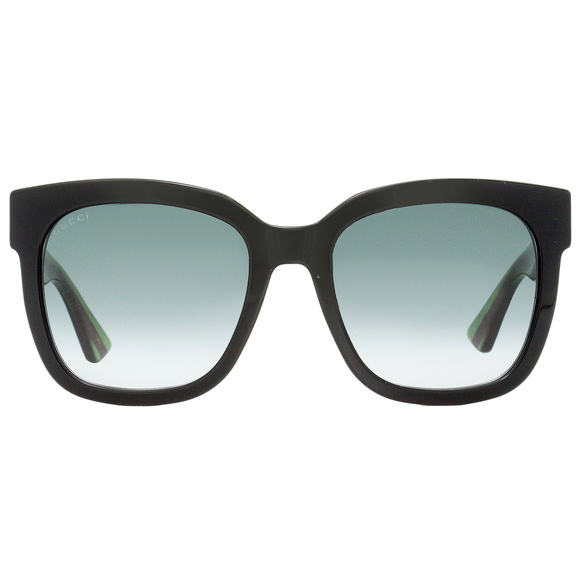 Gucci Square Sunglasses GG0034SN 002 Black/Green/Red  54mm 0034 - Picture 2 of 3